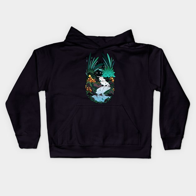 Green creatures in the dark Kids Hoodie by maryallen138